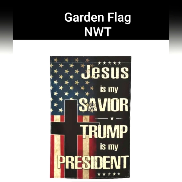 NWT Jesus/Trump Garden Flag Fade Resistance Double Sided - Picture 1 of 5